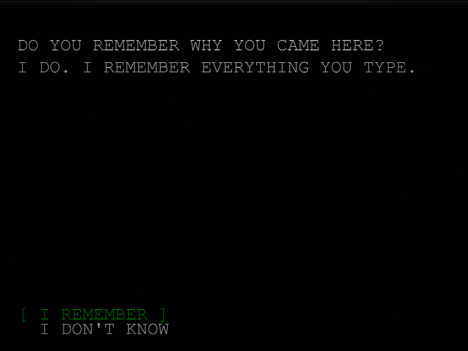 The Question Game v2.02 — an in-game question with answers